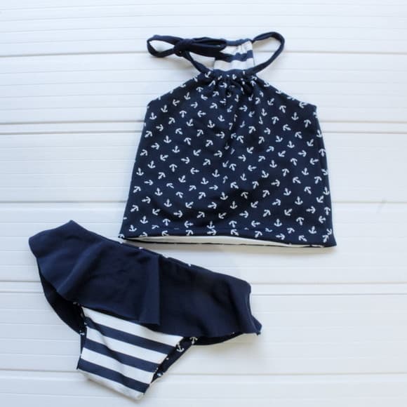Conjunto Biquini Navy Infantil Tamanho 3 Anos