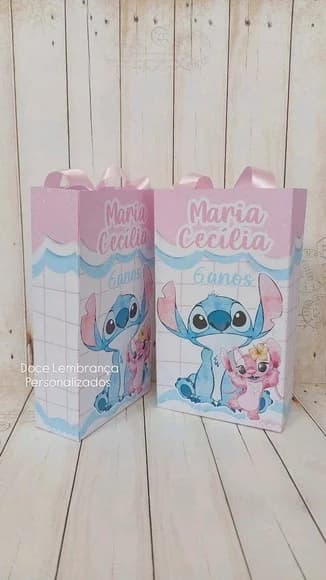 Sacolinha Personalizada Stitch Lembrancinha Aniversário