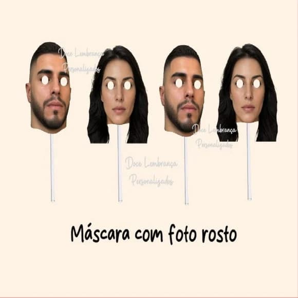 Máscara Personalizada com Foto Rosto Formatura Aniversário - foto 1