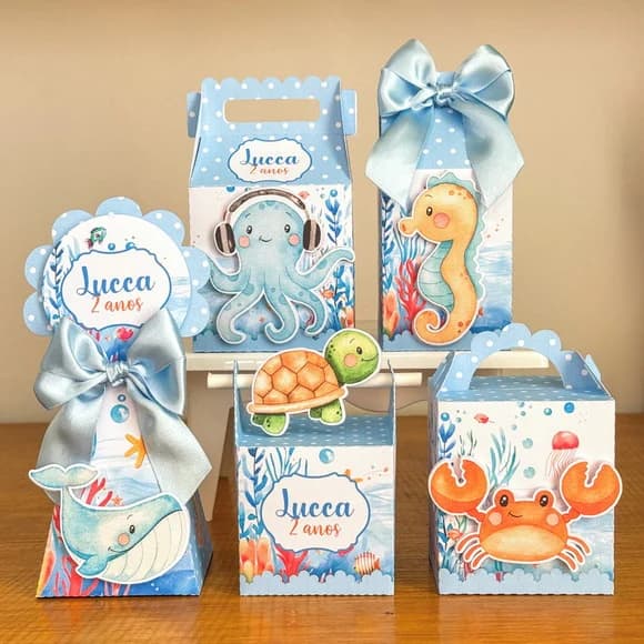 Kit Personalizados Fundo do Mar Menino 25 Peças Aniversario