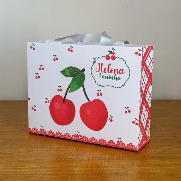 Sacolinha Personalizada Cerejinha Lembrancinha Aniversário