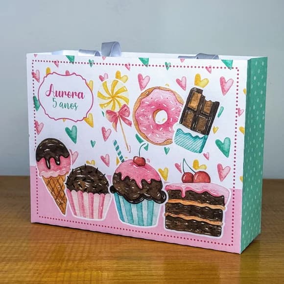 Sacolinha Personalizada Confeitaria Lembrancinha Aniversário