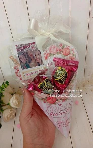 Buquê com Bombons Dia das Mães Presente com 1 Foto - foto 1