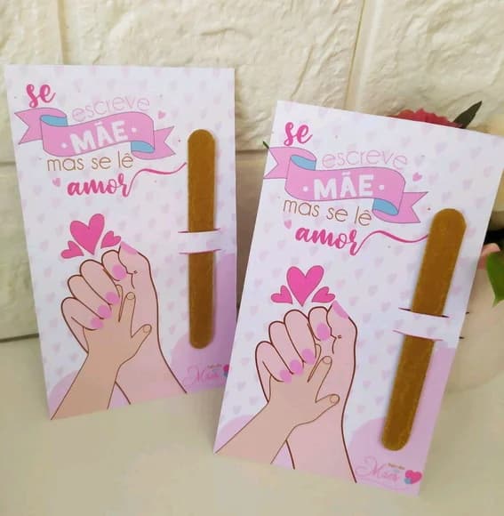 Card com Mini Lixa Dia das Mães Lembrancinha Personalizada - foto 1