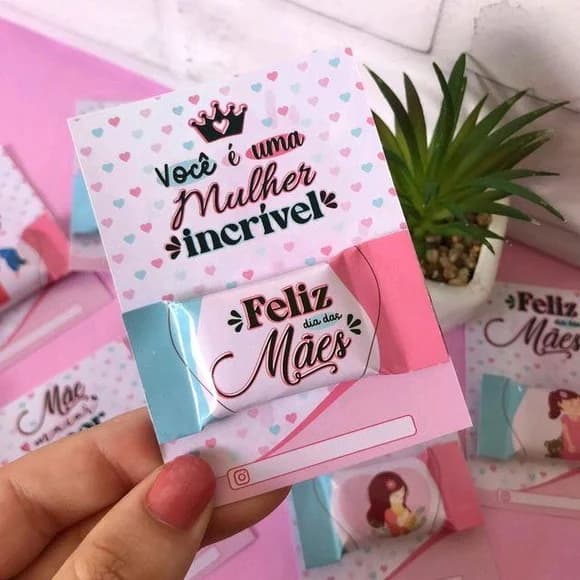 Card com Balinha Dia das Mães Lembrancinha