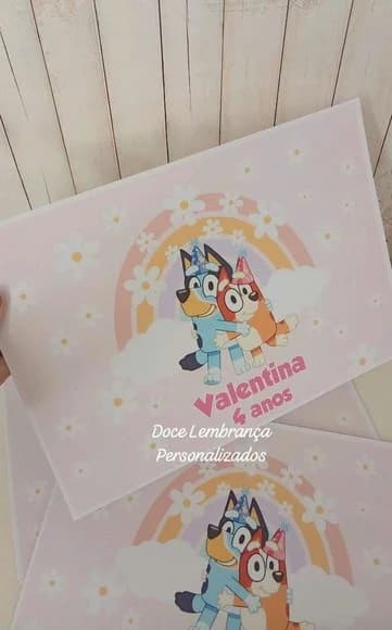 Jogo Americano Bluey Aniversário Infantil Kit Lanche Escola
