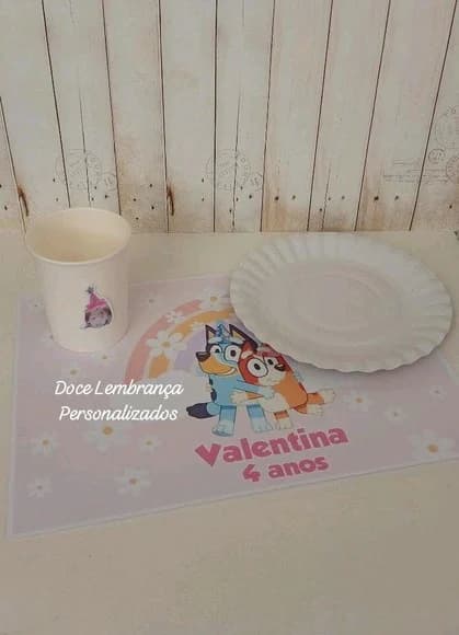 Mesa Posta Kids Bluey Kit Lanche Festa na Escola
