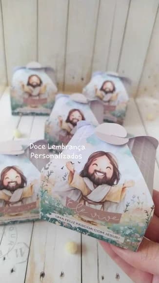 Caixinha Lembrancinha Páscoa Jesus Páscoa Cristã