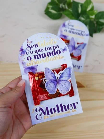 Cartão Talento Dia da Mulher Lembrancinha