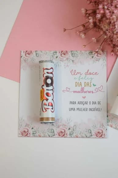 Card com Baton Dia da Mulher Lembrancinha - foto 1