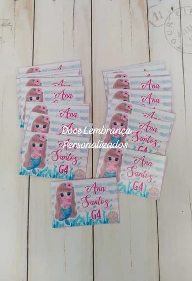Etiqueta Escolar Personalizada Sereia - foto 1