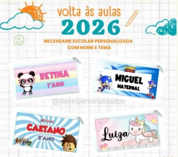 Necessaire Escolar Personalizada Volta às Aulas - foto 1
