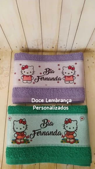 Toalhinha Escolar Personalizada Hello Kit 2 Unidades - foto 1