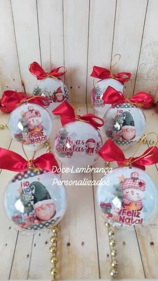 Bolinha de Natal Personalizada com Mensagem Natal Fim de Ano - foto 1