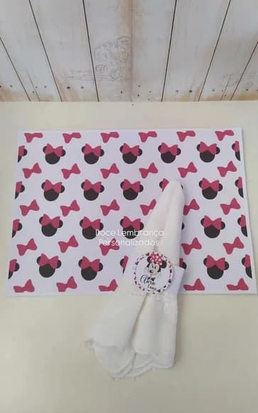Jogo Americano Aniversário Minnie Personalizado