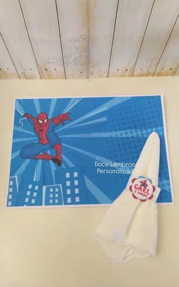 Jogo Americano Aniversário Homem Aranha Personalizado