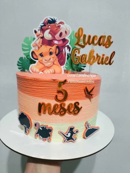 Topper de Bolo Rei Leão Mêsversario Aniversário - foto 1