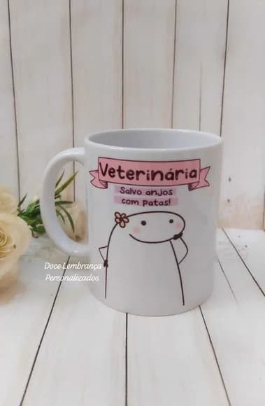 Caneca Porcelana Veterinária Caneca Dia do Veterinário - foto 1