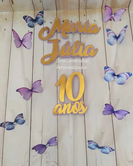 Topper de Bolo Borboletas Jardim das Borboletas - foto 1