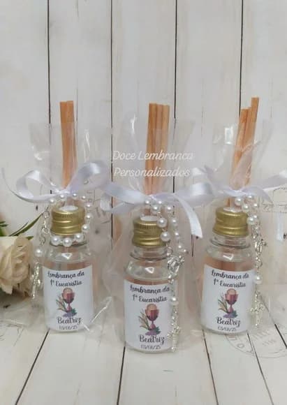 Mini Aromatizador Primeira Eucaristia com Mini Terço - foto 1