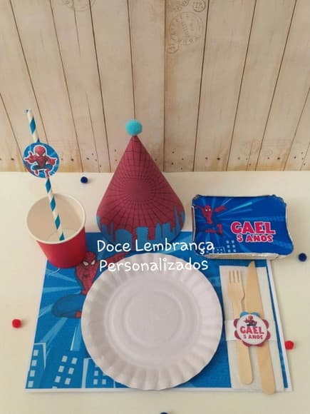 Mesa Posta Kids Festa na Escola Homem Aranha