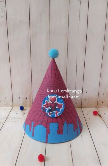 Chapeuzinho Aniversário Personalizado Homem Aranha - foto 1