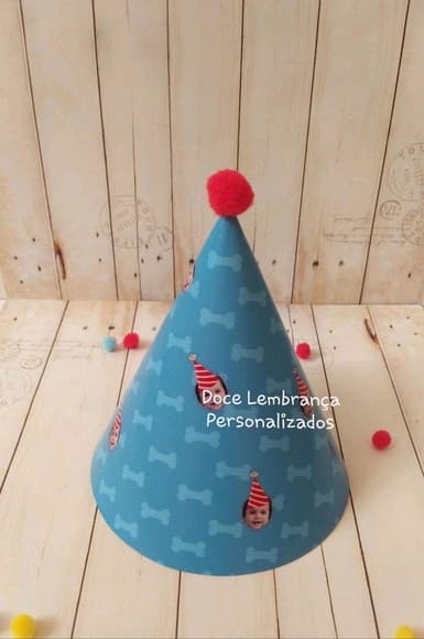 Chapeuzinho Aniversário Patrulha Canina com Foto Carinha