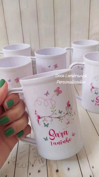 Caneca Acrílica Jardim Encantado Borboletas - foto 1