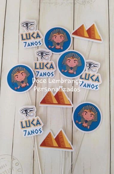 Topper para Docinhos Egito 30 Unidades Menino