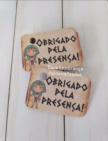 Tag Egito para Lembrancinhas Menino