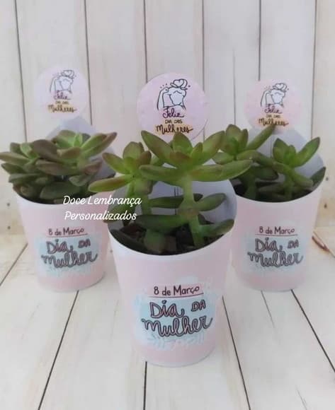 Rótulo + Tag para Mini Suculentas Dia da Mulher