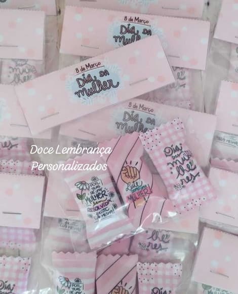 Trio Balinhas Personalizadas Dia da Mulher Lembrancinha