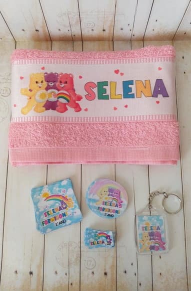 Kit Escolar Etiquetas e Toalhinha Ursinhos Carinhosos