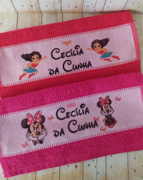 Toalhinha Escolar Personalizada Menina 2 Unidades