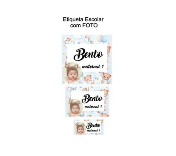Etiqueta Escolar com Foto 50 Unidades