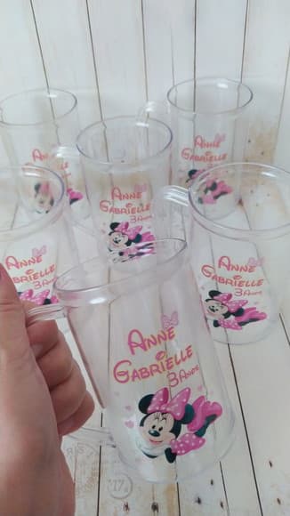 Caneca Acrílica Minnie Rosa Lembrancinha