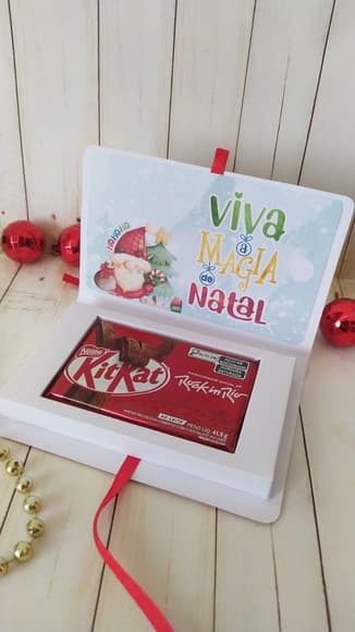 Caixa Kit Kat Personalizada Papai Noel Lembrancinha - foto 1