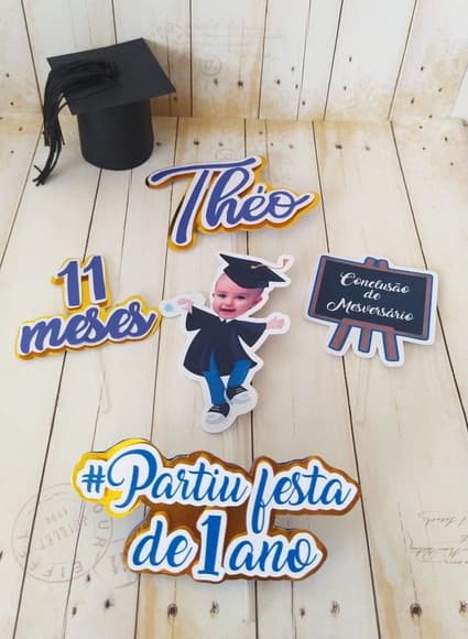Topper de Bolo Conclusão Mêsversario com Foto - foto 1