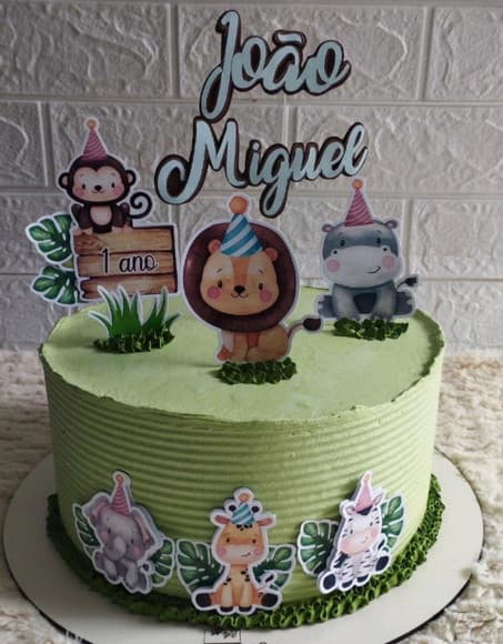 Topper de Bolo Safari Baby Menino - foto 1
