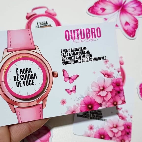 Card com Moeda Chocolate Outubro Rosa - foto 1