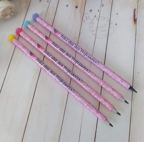 Lápis Pompom Personalizado Dia dos Professores - foto 1