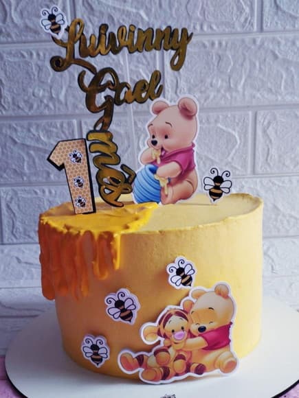 Topper de Bolo 3d Ursinho Pooh Mesversario - foto 1