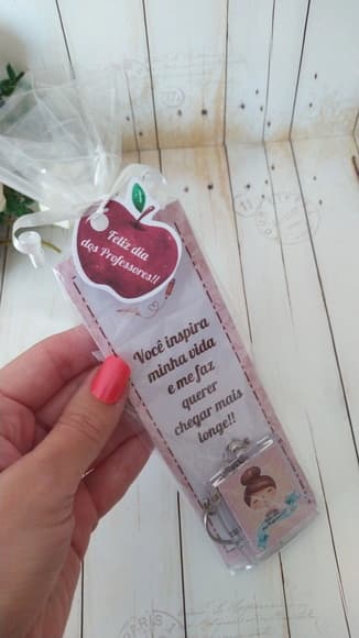 Marca Página com Chaveiro Dia dos Professores