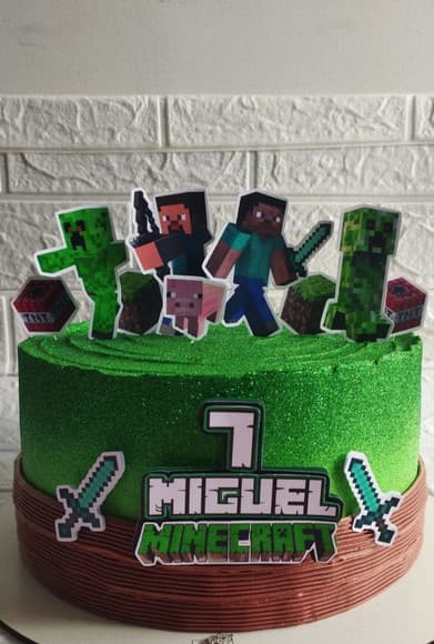 Topper de Bolo Minecraft Personalizado Aniversário - foto 1