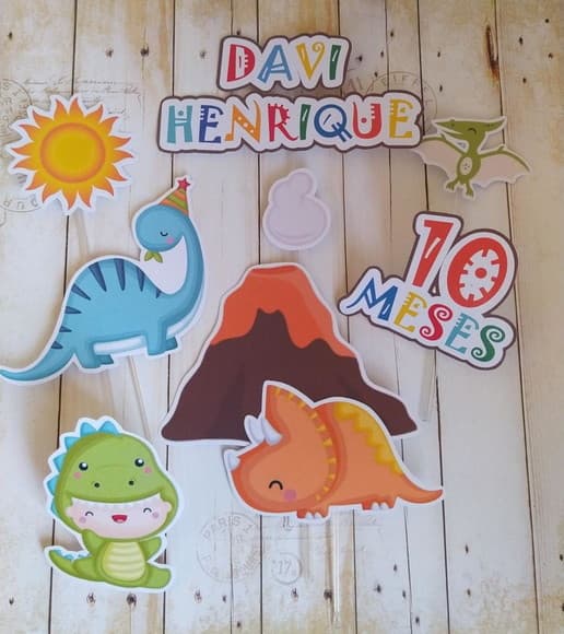 Topper de Bolo Dinobaby Mêsversario - foto 1