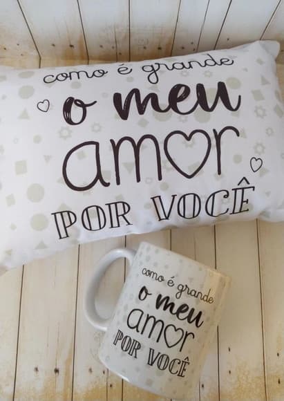 Almofada com Caneca Dia dos Namorados
