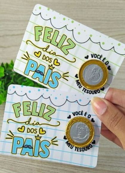 Card com Moeda Chocolate Dia dos Pais Embalado - foto 1