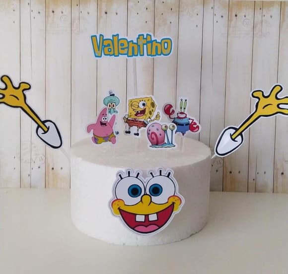 Topper de Bolo Bob Esponja Personalizado - foto 1