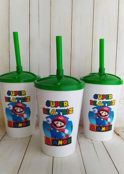 Copo Twister com Canudo Super Mario Menina - foto 1