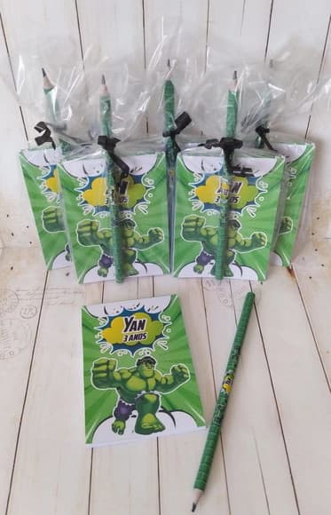 Bloquinho Anotação com Lápis Personalizado Hulk Super Heróis - foto 1